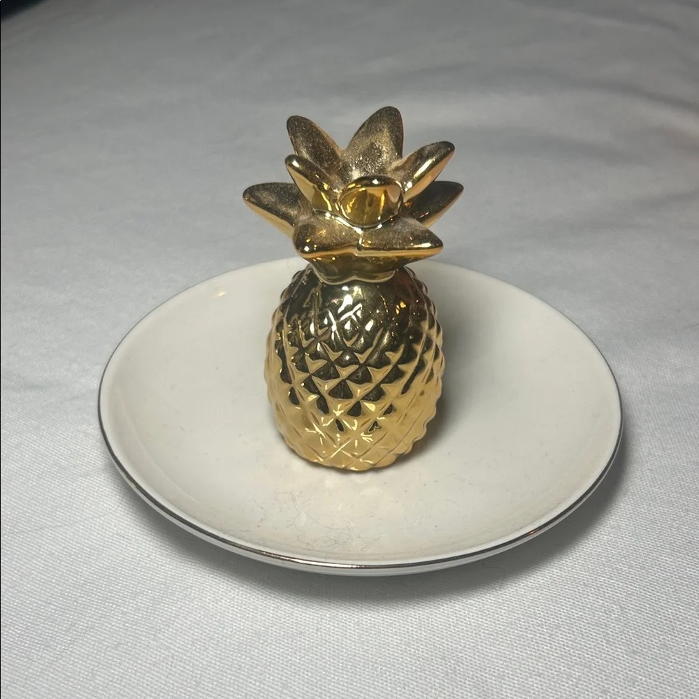 Gold Pineapple Trinket Holder